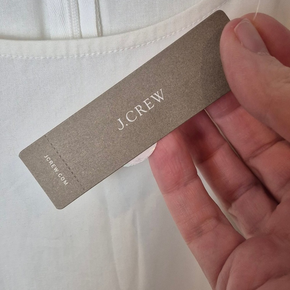 J Crew White Long Sleeve Blouse Preppy Top Minimalist Office Classic 14‎ NWT - Picture 15 of 16